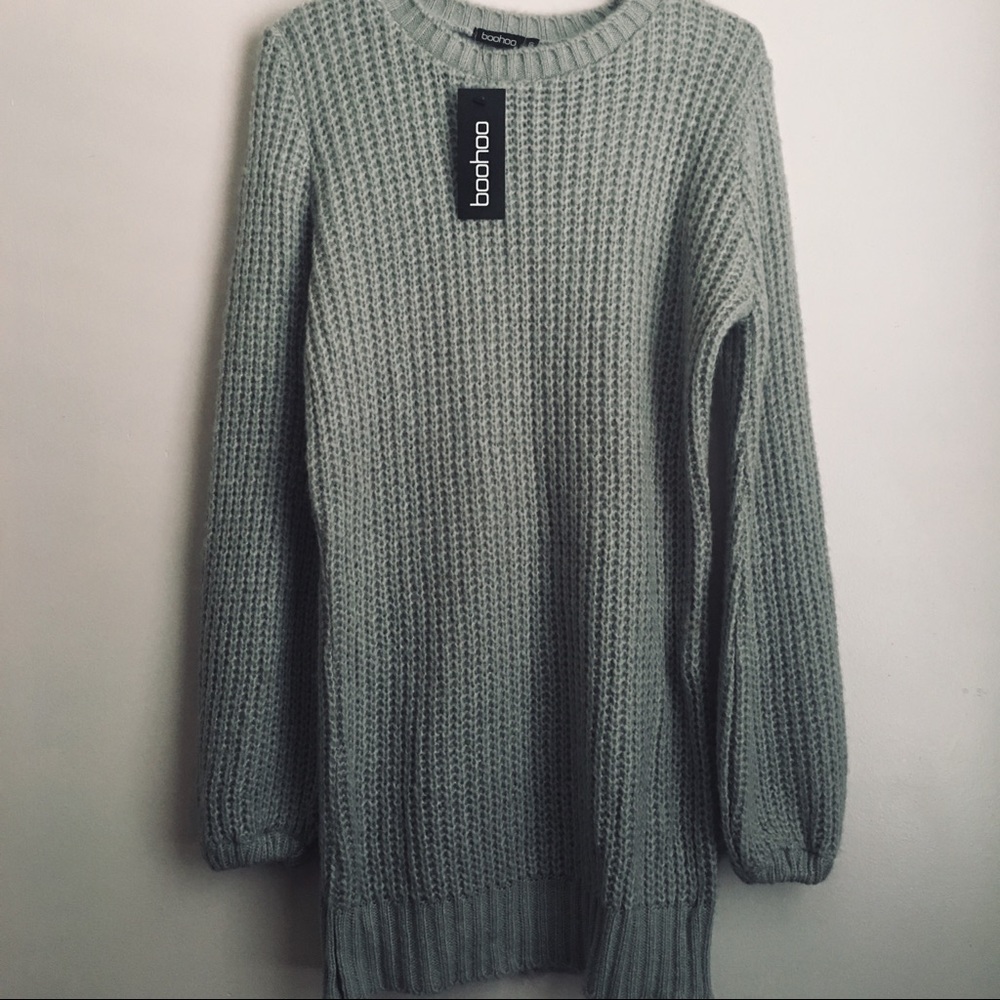 NWT Gray boohoo sweater dress